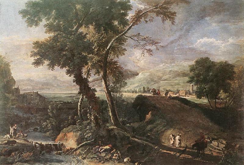 RICCI, Marco Landscape with River and Figures df China oil painting art